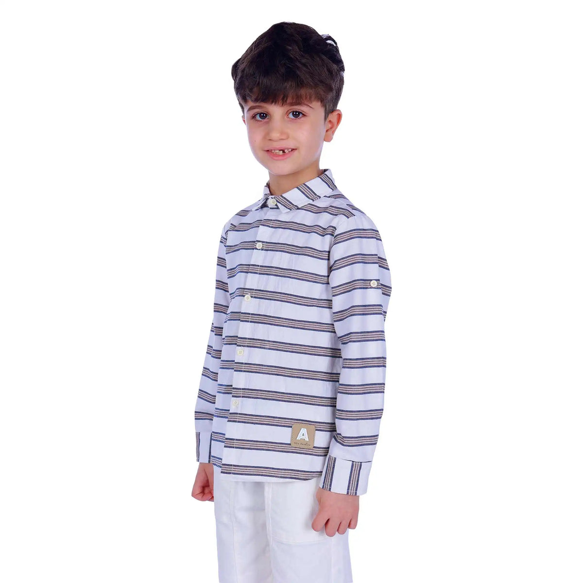 Striped Elegant Shirt For Boys 100 | 3Y Blue Stripes 100 | 3Y,43,66,35, Image