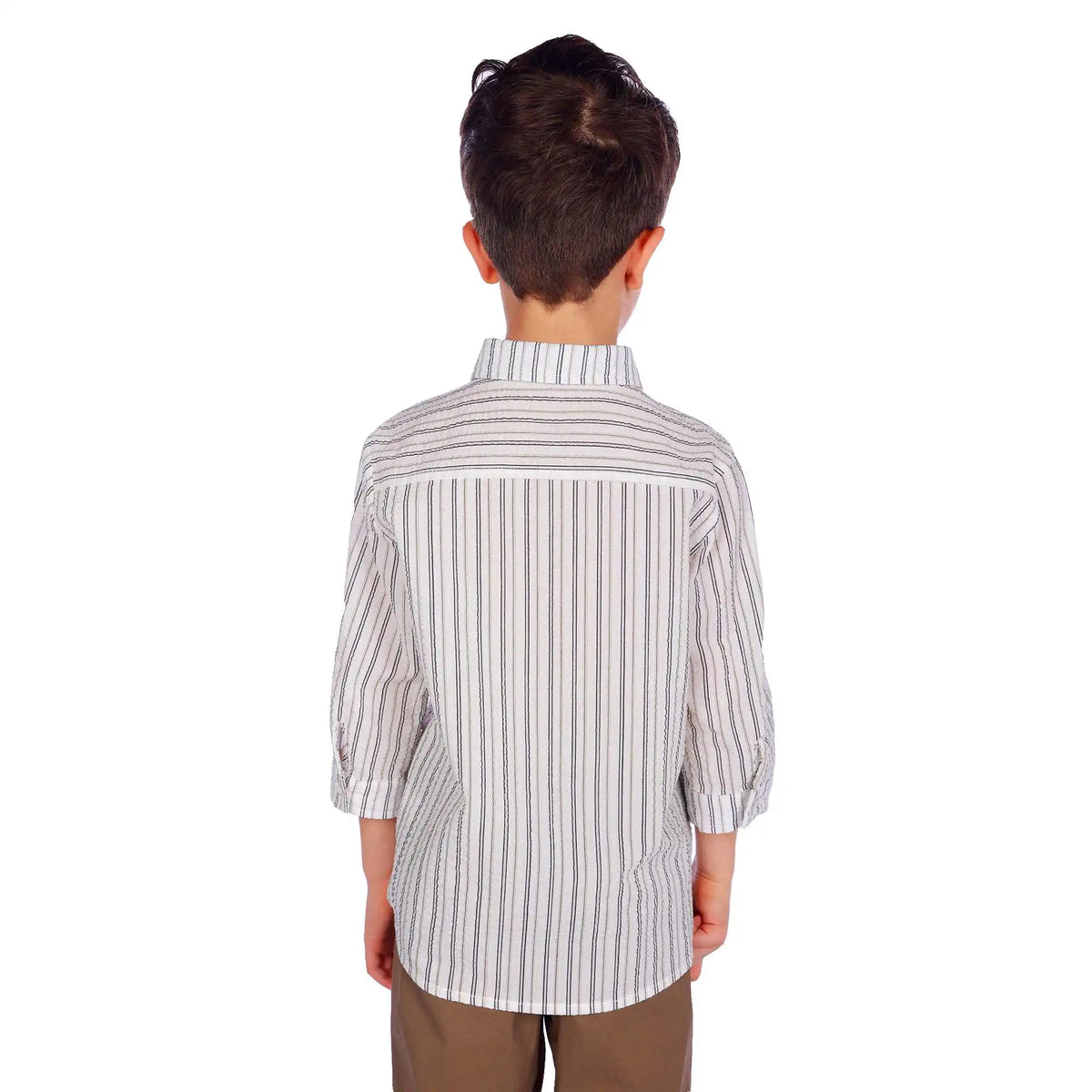 Striped Elegant Shirt For Boys 110 | 4-5Y Blue Stripes 110 | 4-5Y,46.5,70,27.5, Image