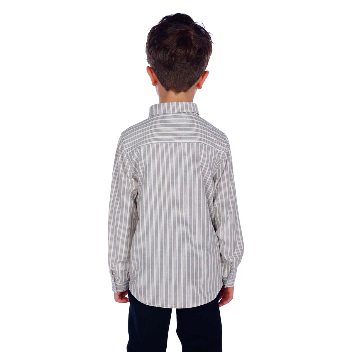 Striped Elegant Blouse For Boys 110 | 4-5Y Light Khaki Stripes 110 | 4-5Y,46.5,72,38.5, Image