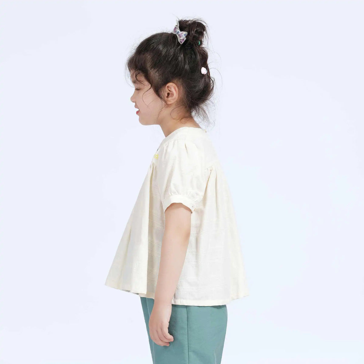 Floral Casual Blouse For Girls 130 | 7-8Y Yellow Image