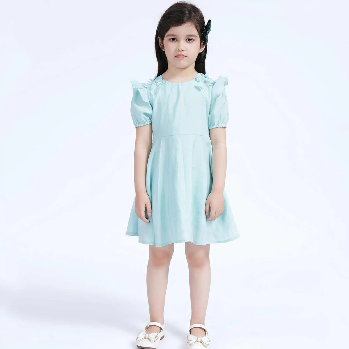 Badge Casual Dress For Girls 120 | 5-6Y Green Image