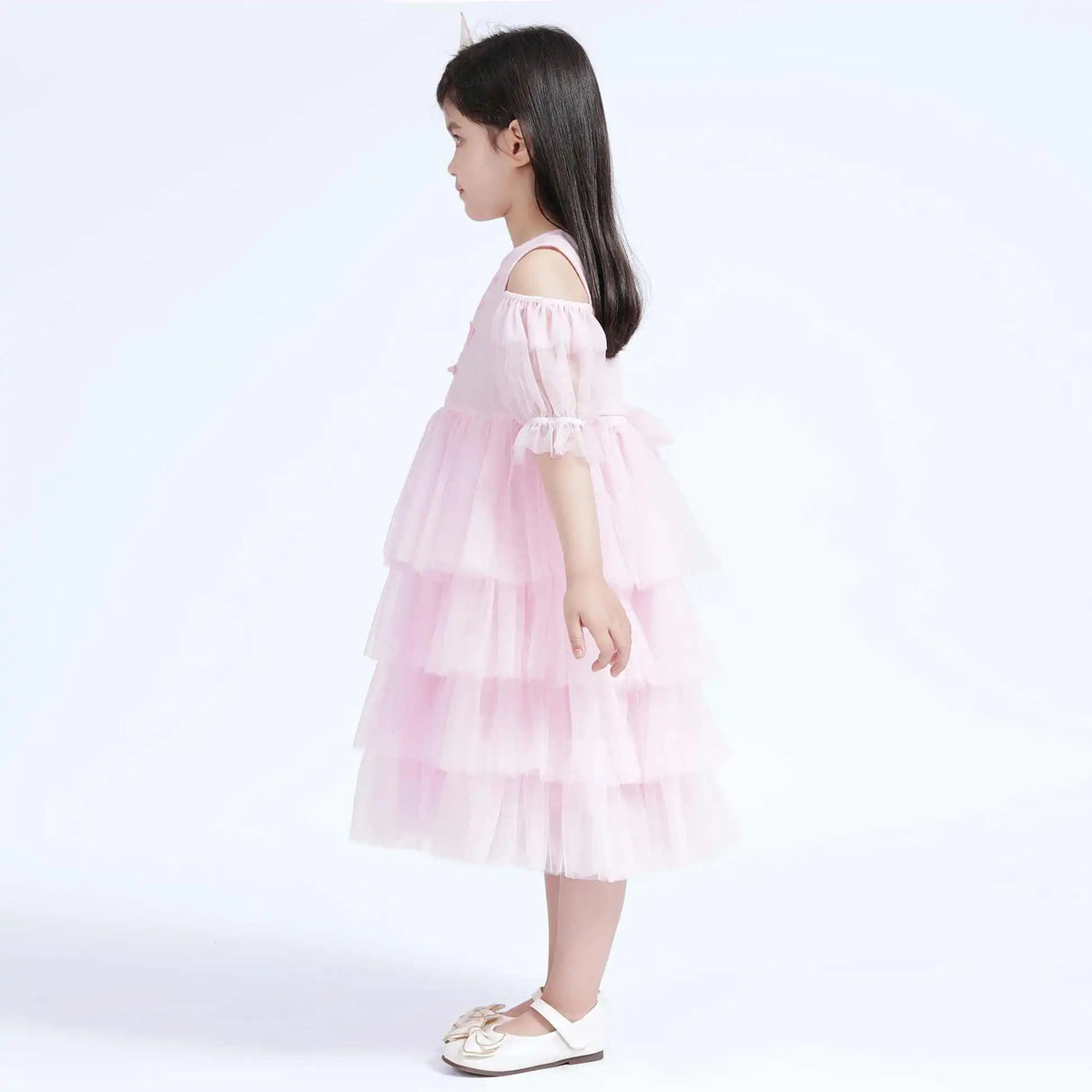 Floral Casual Dress For Girls 120 | 5-6Y Pink Image