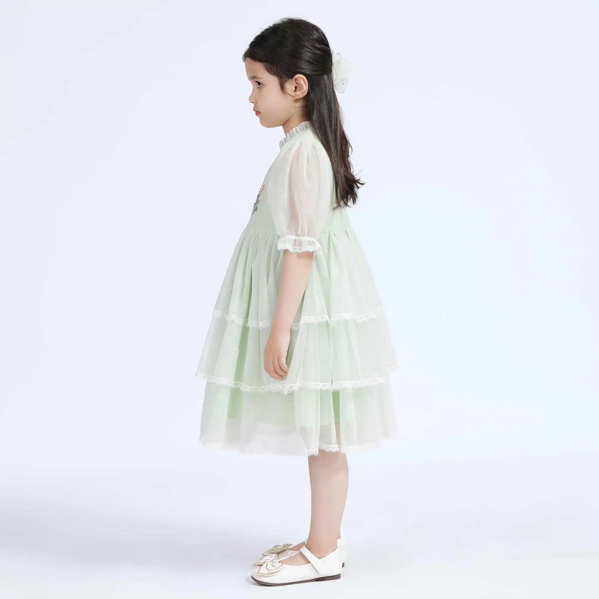 Floral Casual Dress For Girls 120 | 5-6Y Grass Green Image