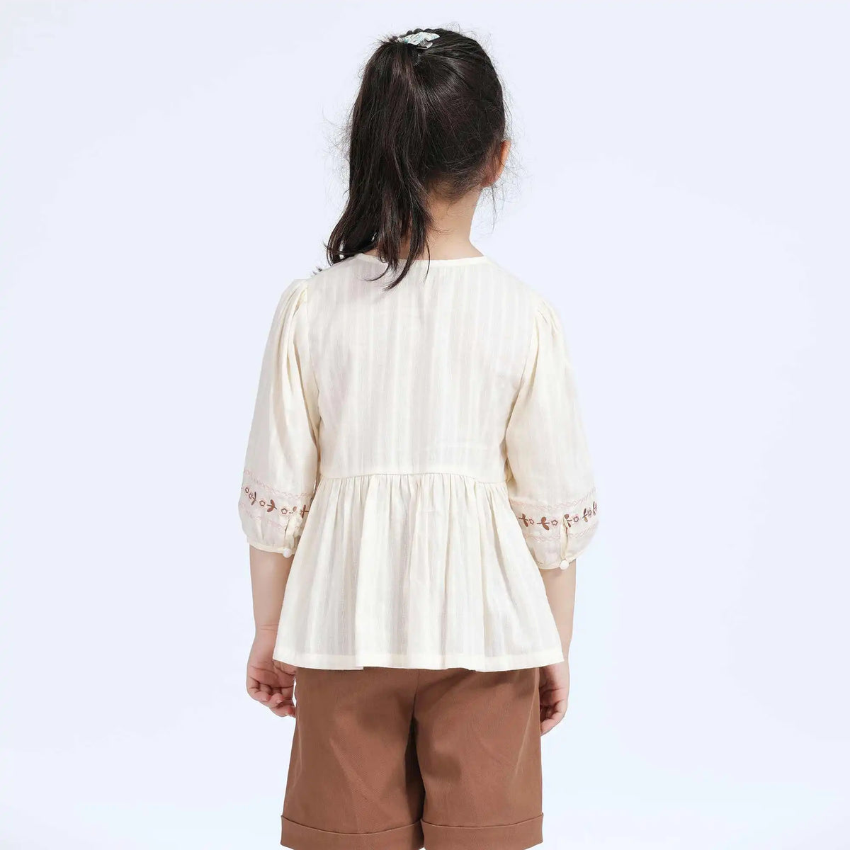 Floral Casual Shirt For Girls 110 | 4-5Y Off White Image