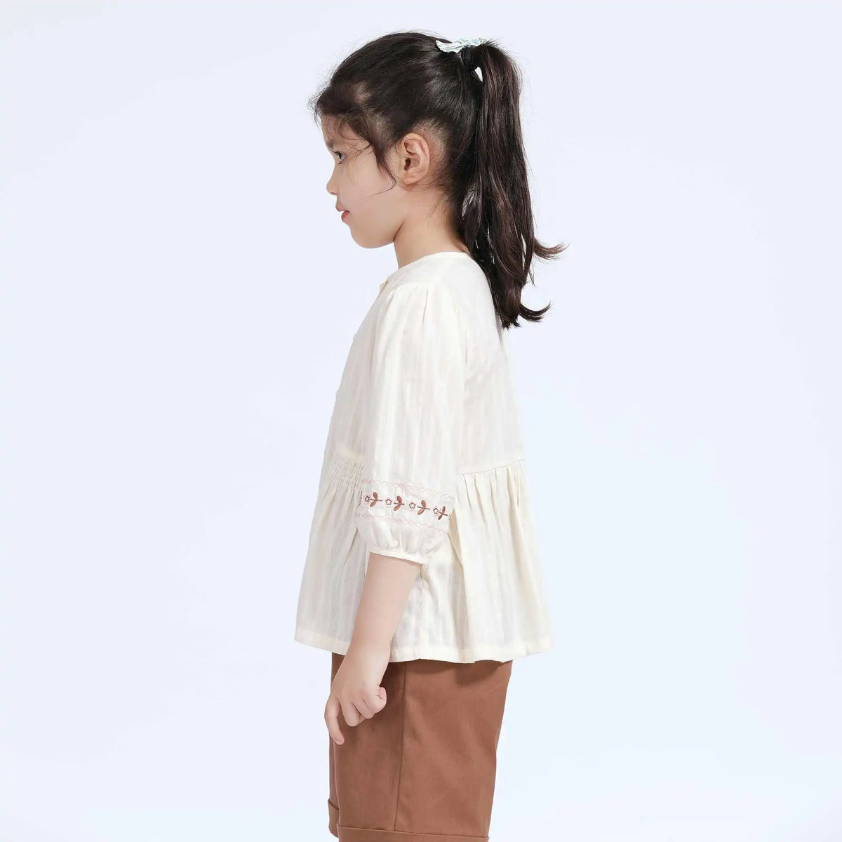 Floral Casual Shirt For Girls 130 | 7-8Y Off White Image