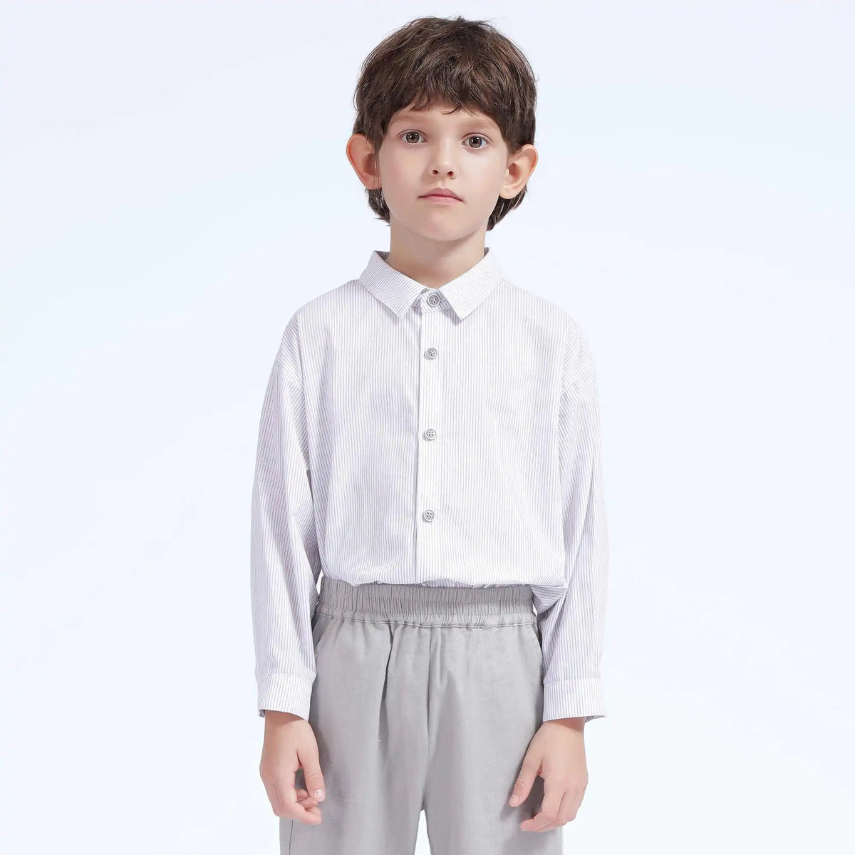 Striped Casual Shirt For Boys 100 | 3Y Gray Stripes Image