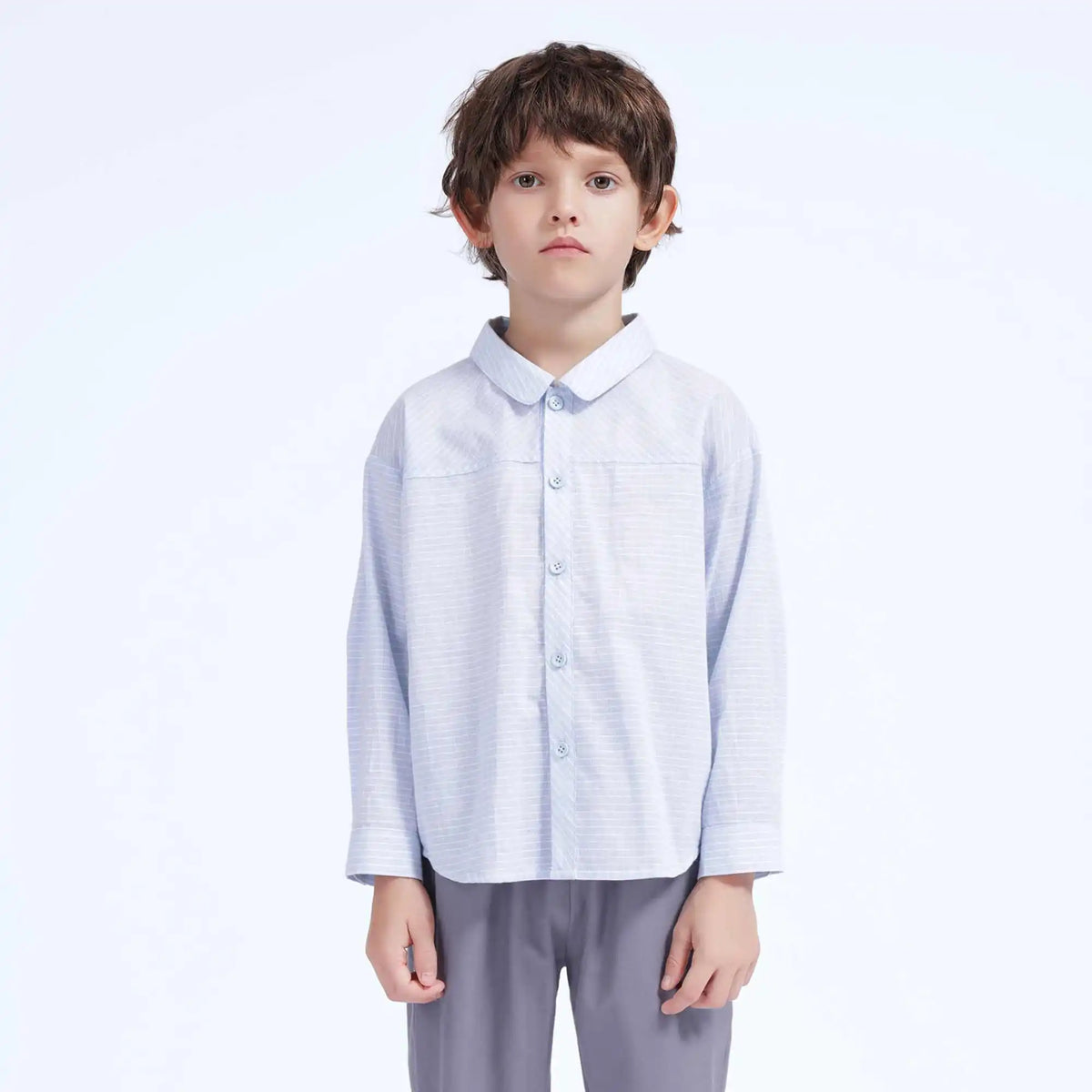 Striped Casual Shirt For Boys 100 | 3Y Gray Blue Checks Image