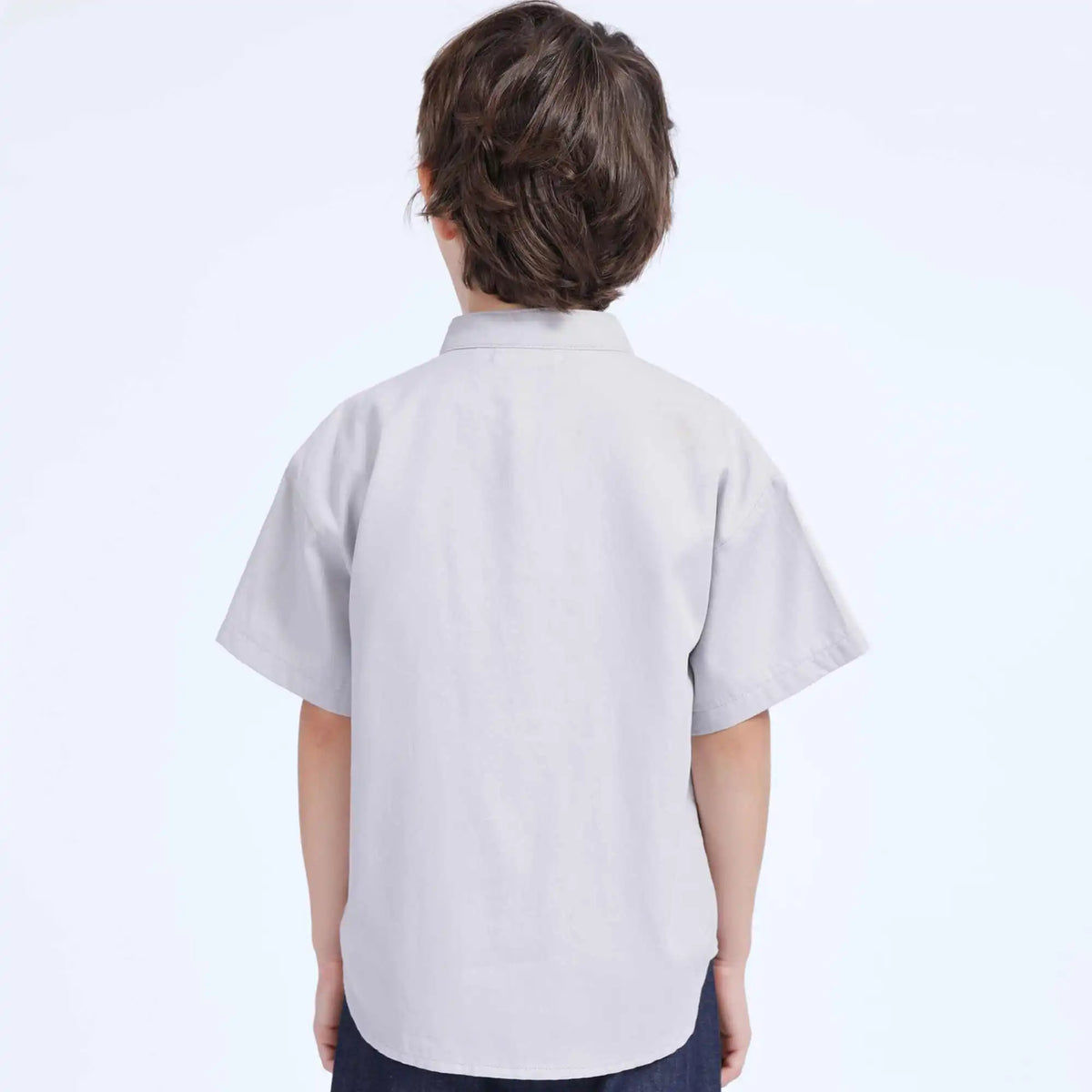 Printed Casual Shirt For Boys 110 | 4-5Y Light Gray Image