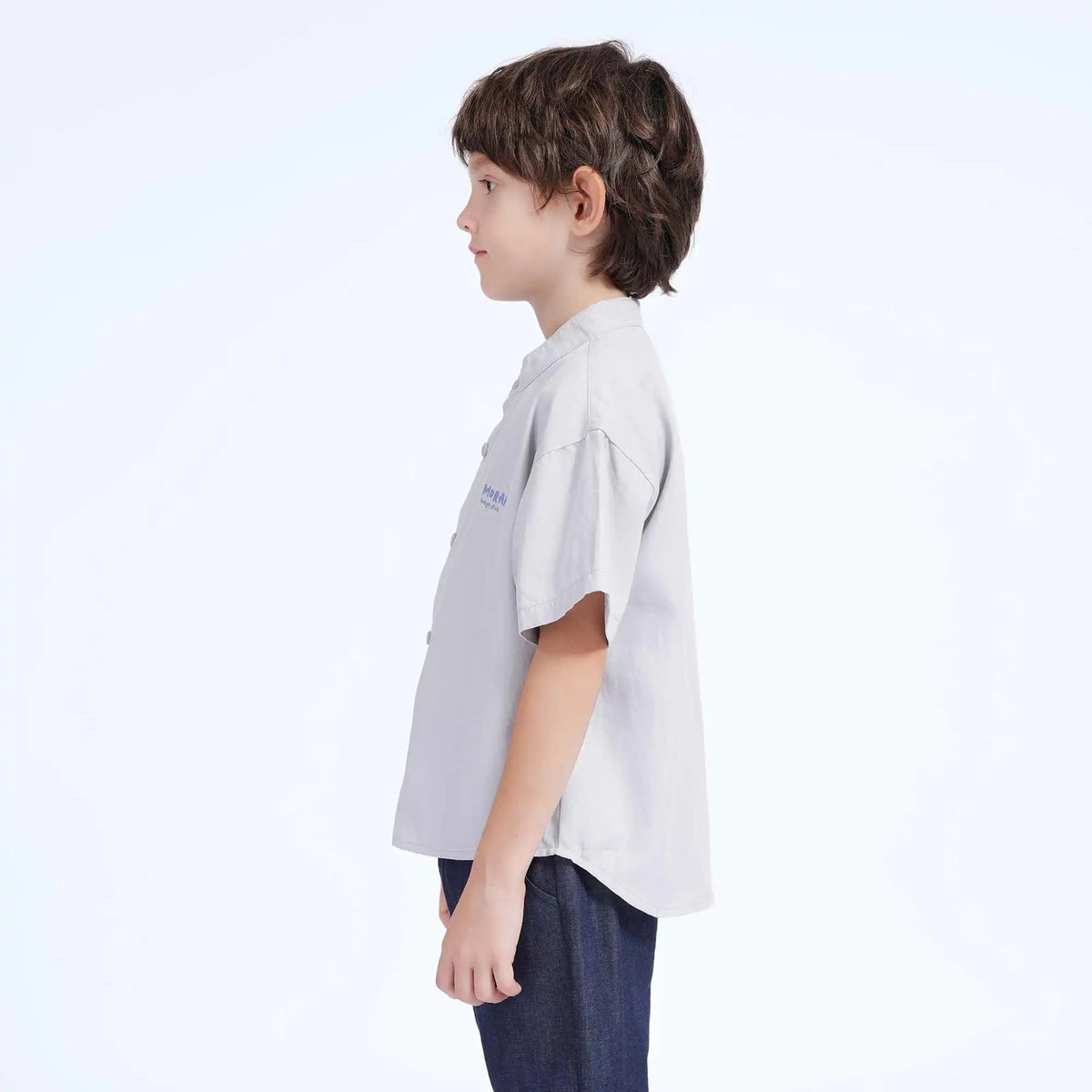 Printed Casual Shirt For Boys 130 | 7-8Y Light Gray Image