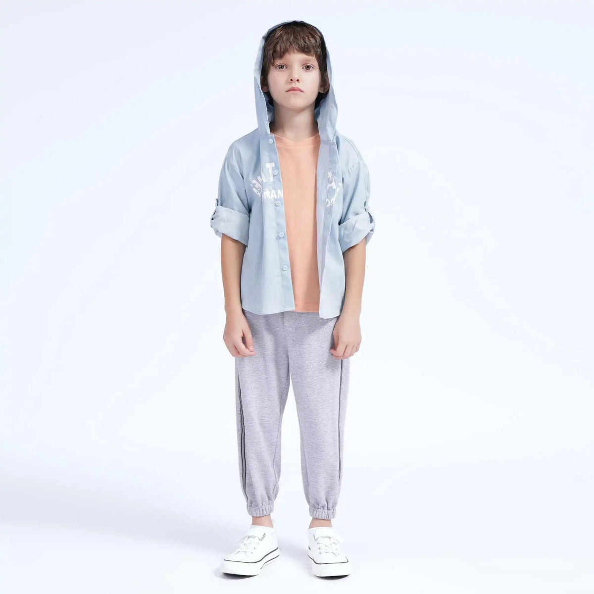 Printed Casual Shirt For Boys 120 | 5-6Y Light Blue Image