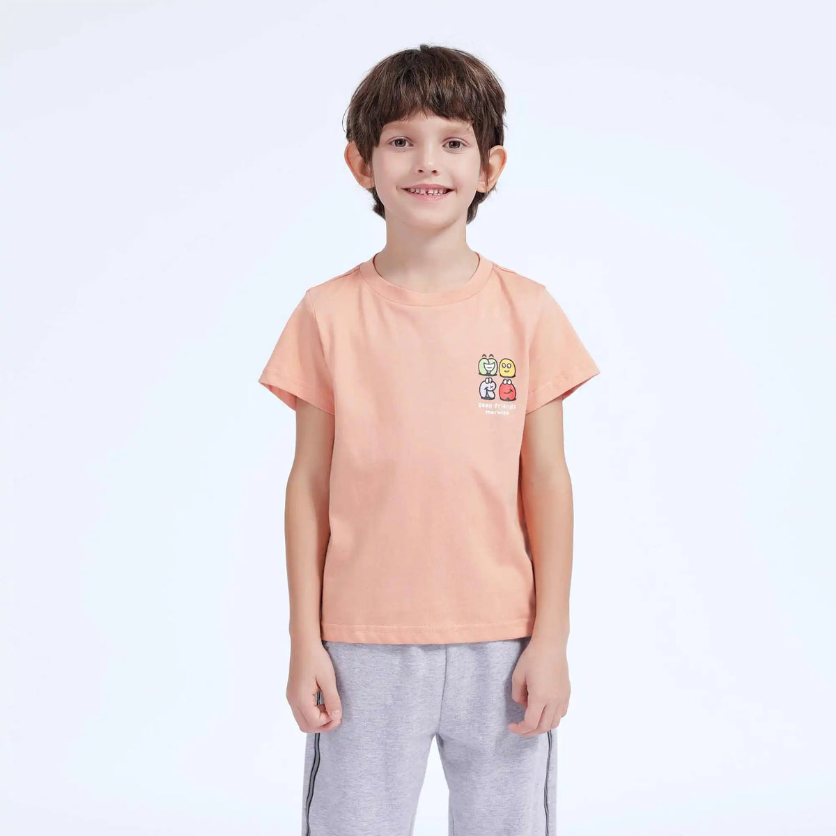 Printed Casual T.Shirt For Boys 100 | 3Y Light Orange Image