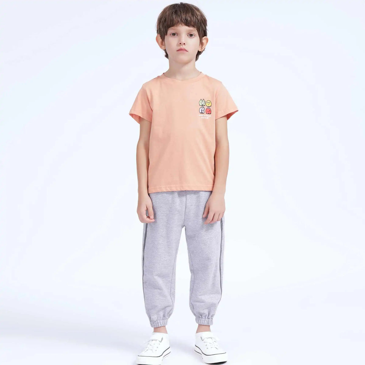 Printed Casual T.Shirt For Boys 120 | 5-6Y Light Orange Image