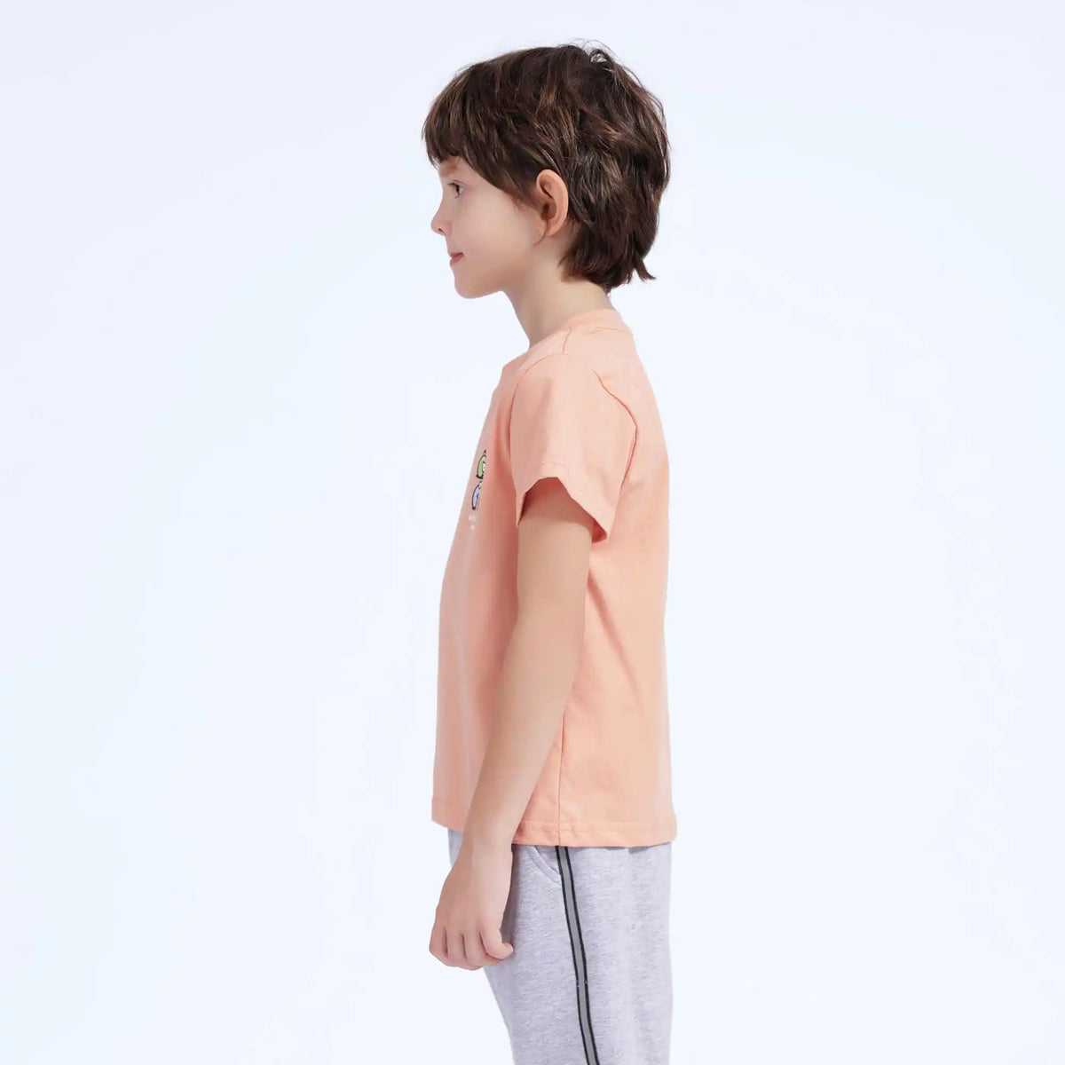 Printed Casual T.Shirt For Boys 130 | 7-8Y Light Orange Image