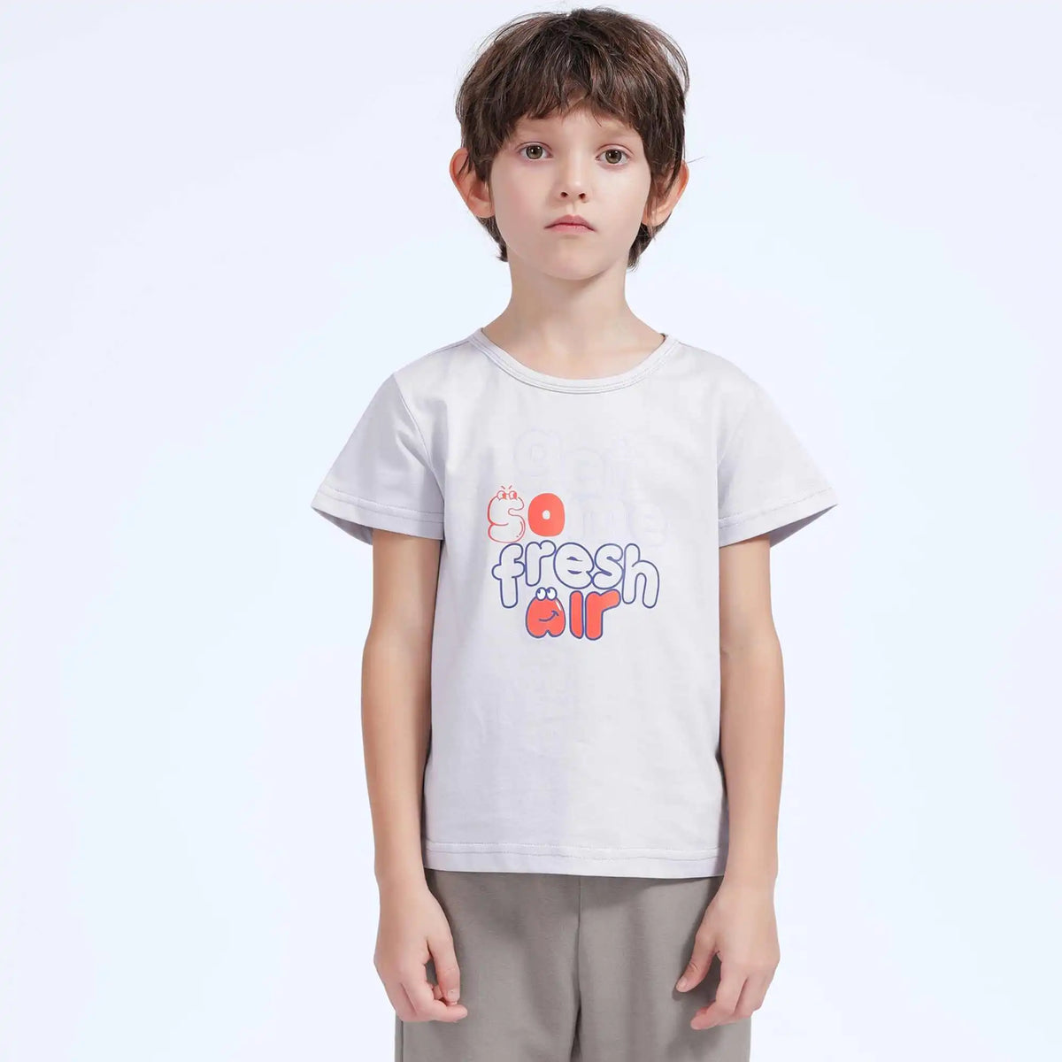 Printed Casual T.Shirt For Boys 100 | 3Y Light Gray Image