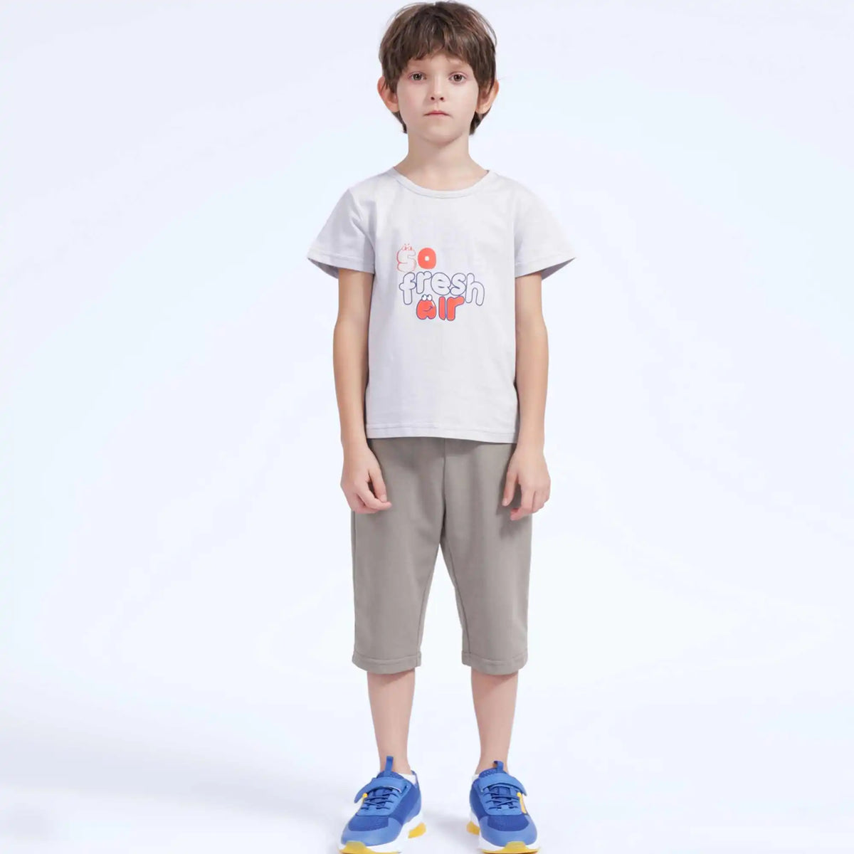 Printed Casual T.Shirt For Boys 120 | 5-6Y Light Gray Image