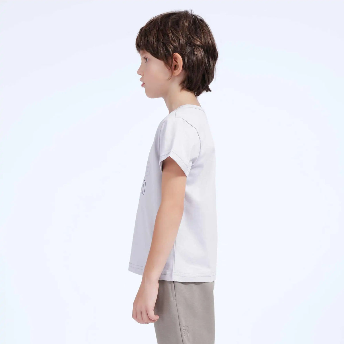 Printed Casual T.Shirt For Boys 130 | 7-8Y Light Gray Image