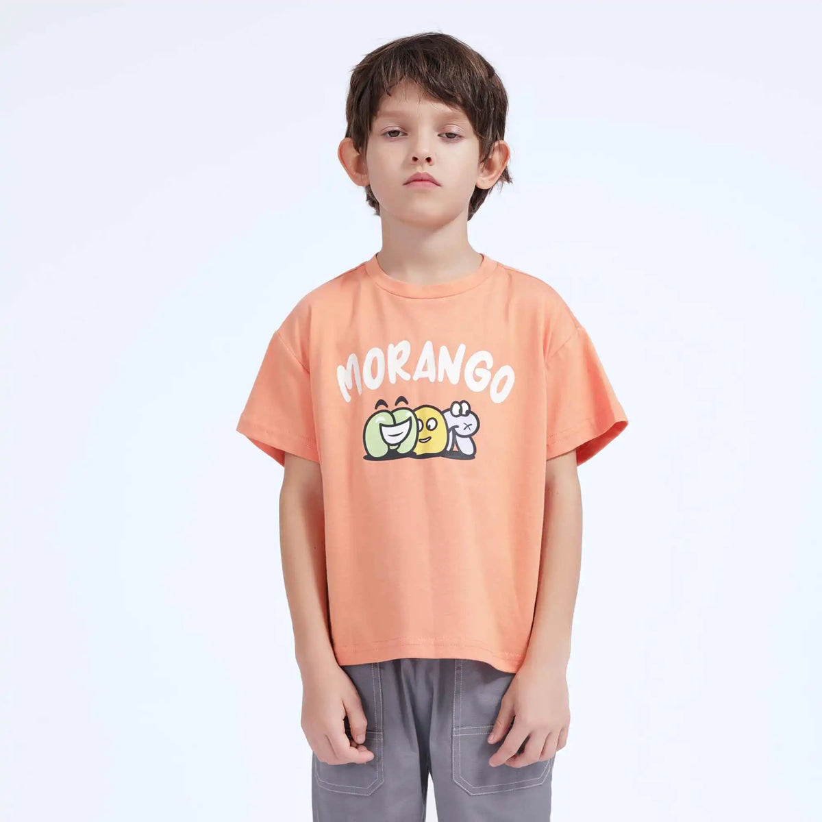 Printed Casual T.Shirt For Boys 100 | 3Y Light Orange Image