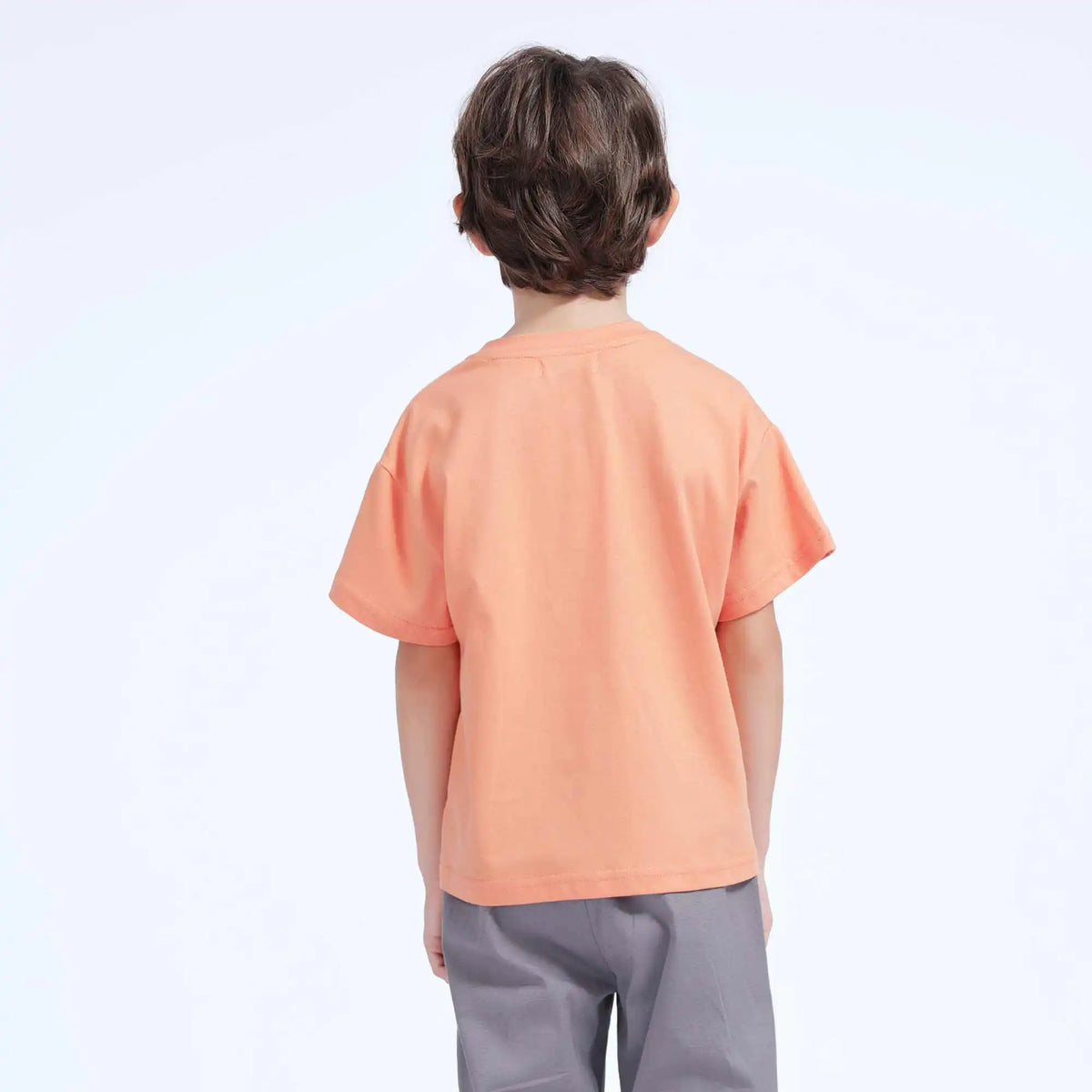 Printed Casual T.Shirt For Boys 110 | 4-5Y Light Orange Image