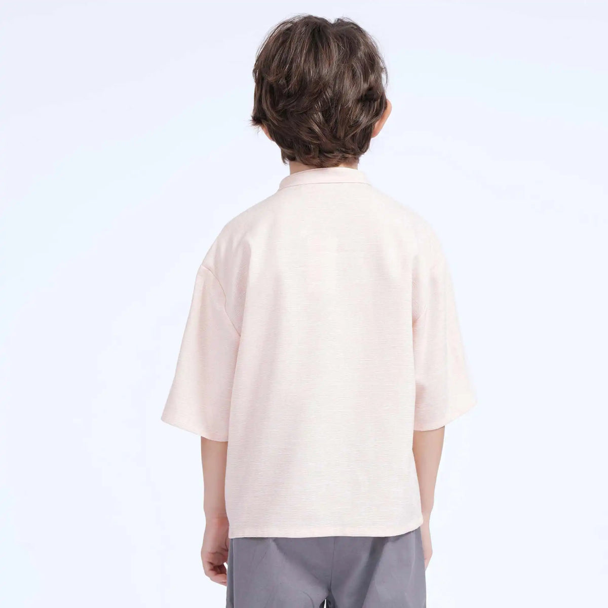 Printed Casual Blouse For Boys 110 | 4-5Y Light Orange Image