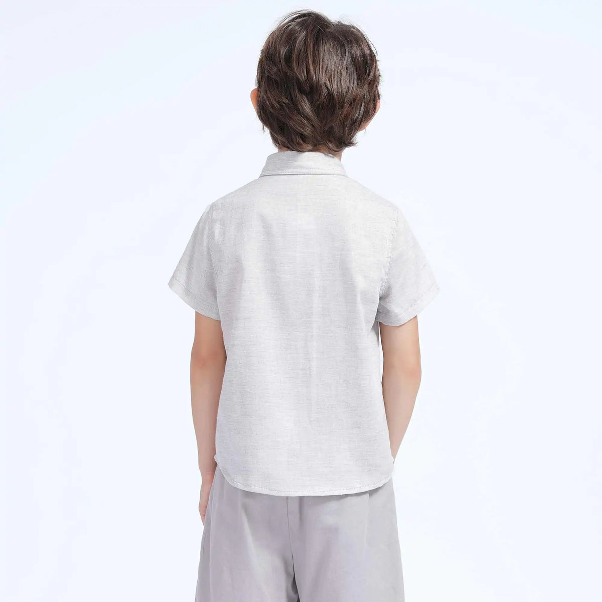 Solid Casual Shirt For Boys 110 | 4-5Y Light Gray Image