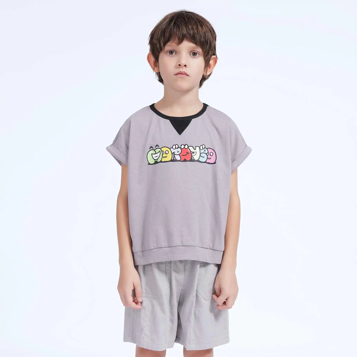 Printed Casual T.Shirt For Boys 100 | 3Y Gray Image