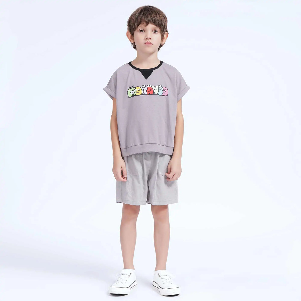 Printed Casual T.Shirt For Boys 120 | 5-6Y Gray Image