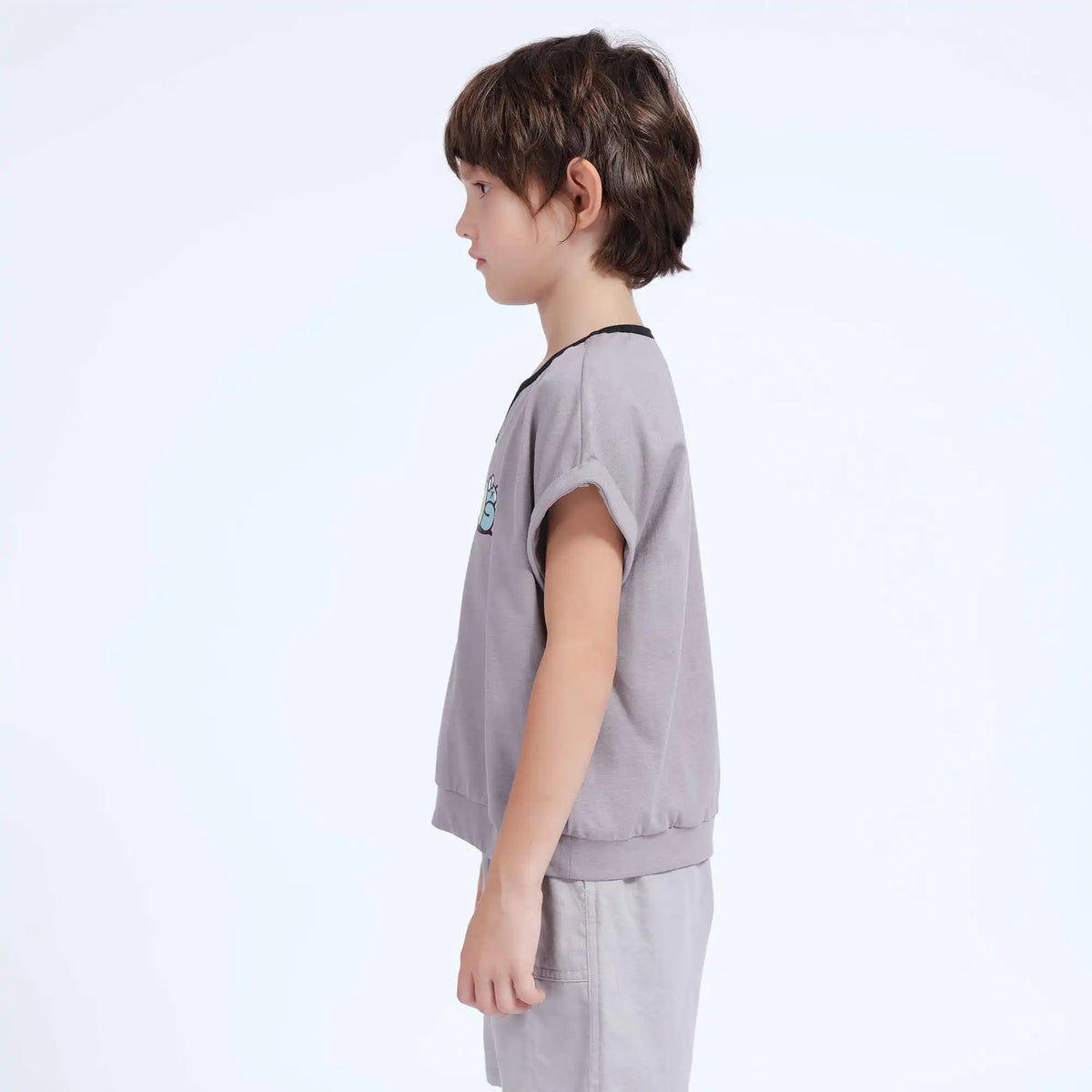 Printed Casual T.Shirt For Boys 130 | 7-8Y Gray Image