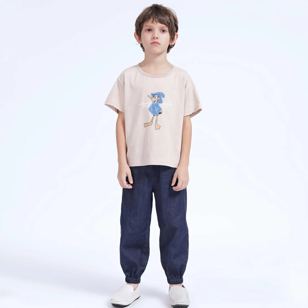 Printed Casual T.Shirt For Boys 120 | 5-6Y Beige Image