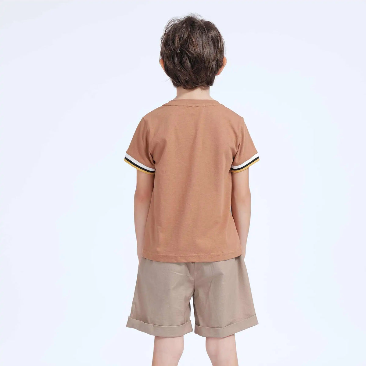 Embroidery Casual T.Shirt For Boys 110 | 4-5Y Brown Image