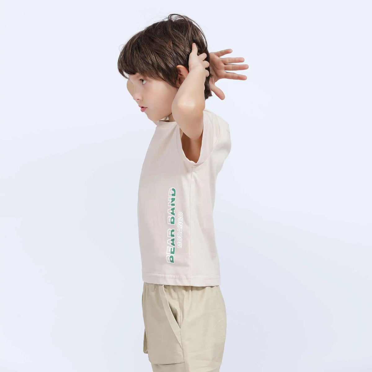 Printed Casual T.Shirt For Boys 130 | 7-8Y Beige Image