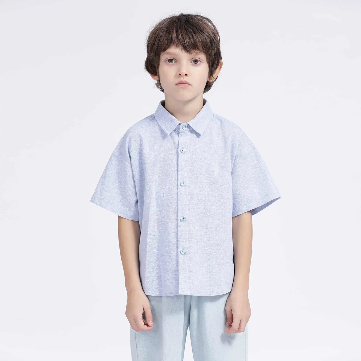 Solid Casual Shirt For Boys 100 | 3Y Light Blue Image