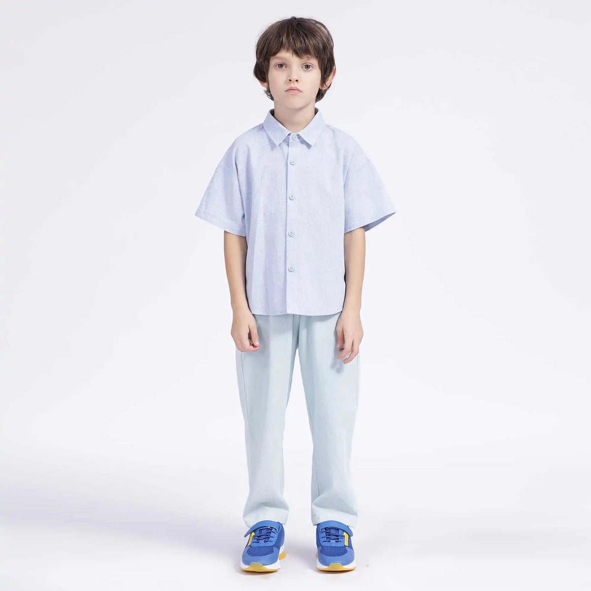 Solid Casual Shirt For Boys 120 | 5-6Y Light Blue Image