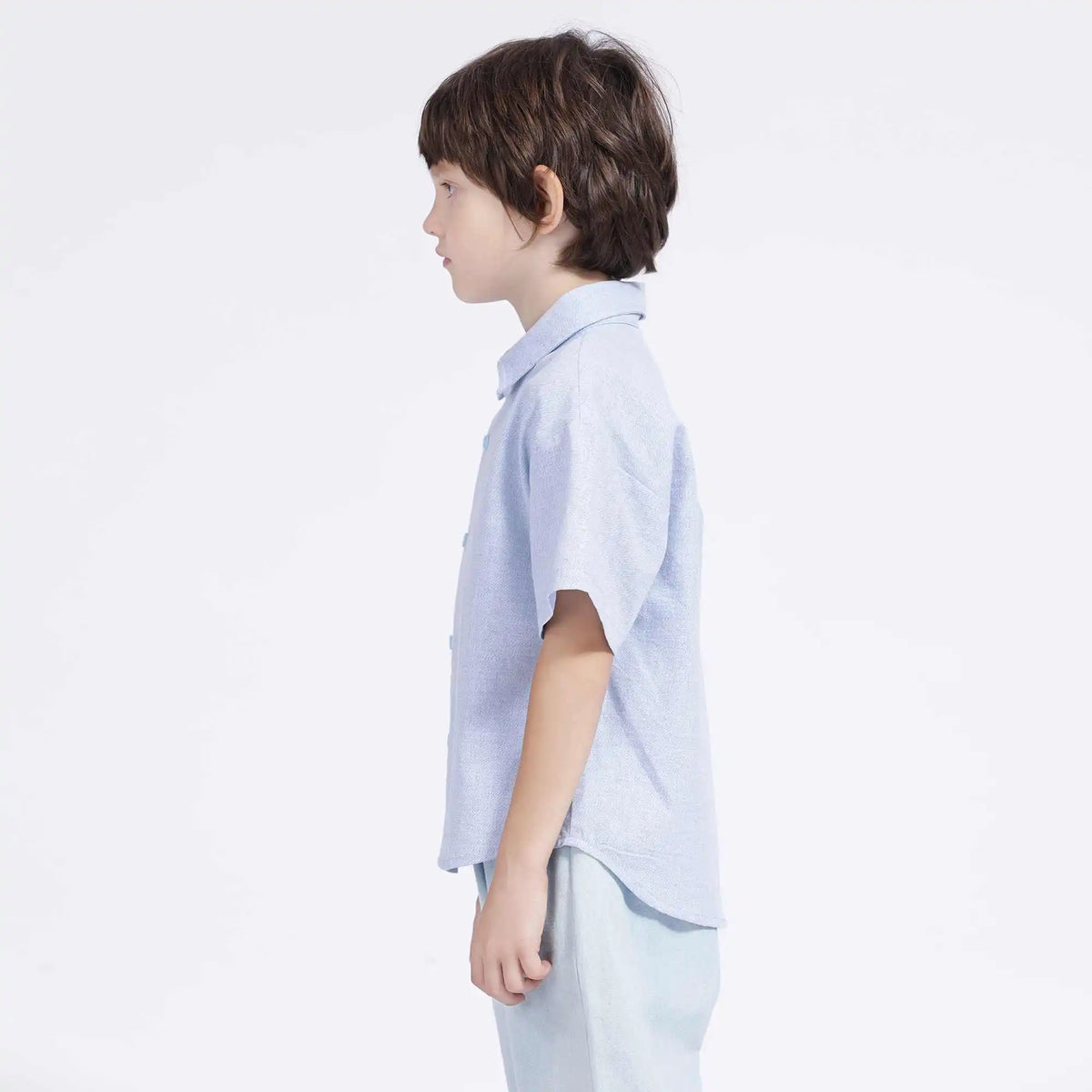 Solid Casual Shirt For Boys 130 | 7-8Y Light Blue Image