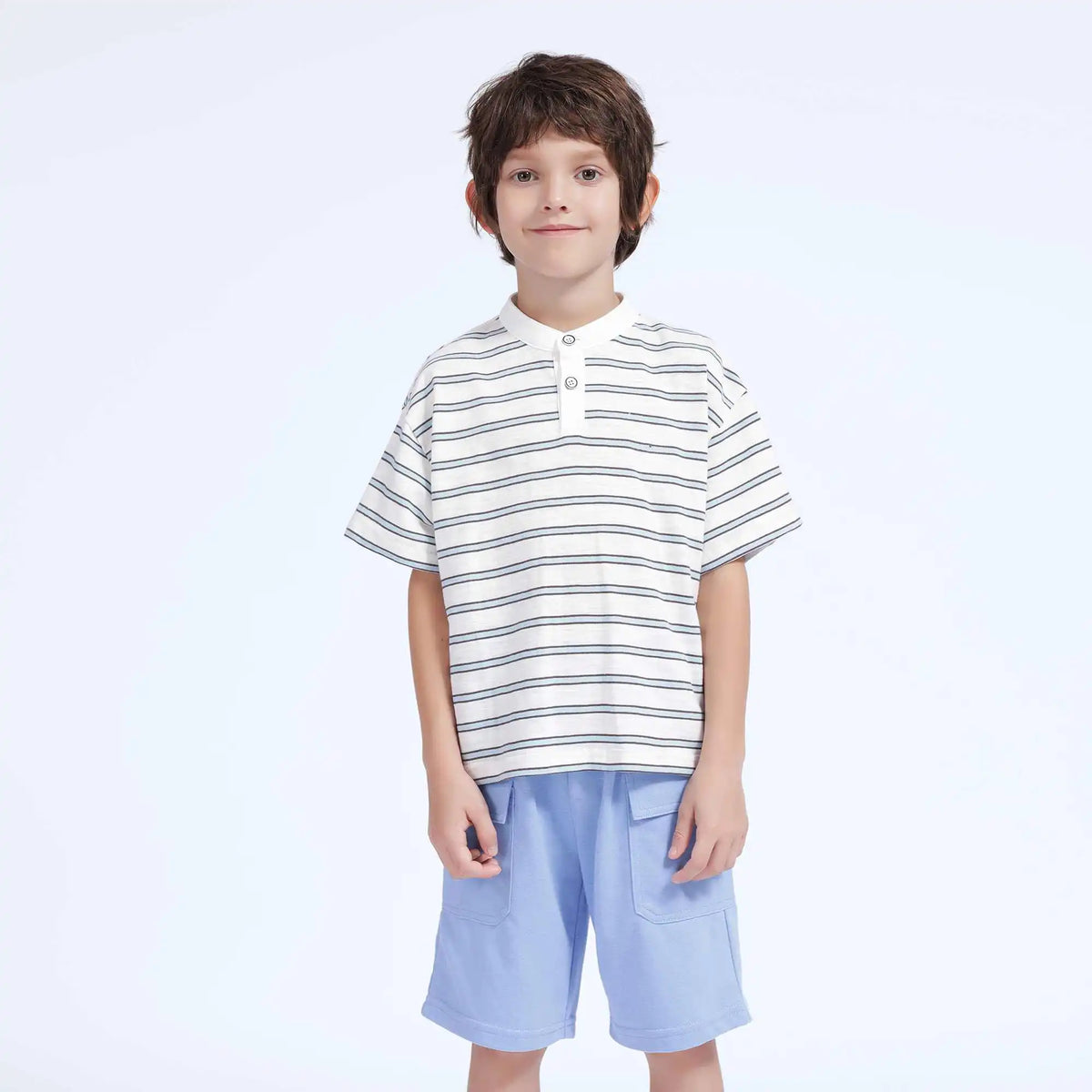 Striped Casual T.Shirt For Boys 100 | 3Y Green Stripes Image