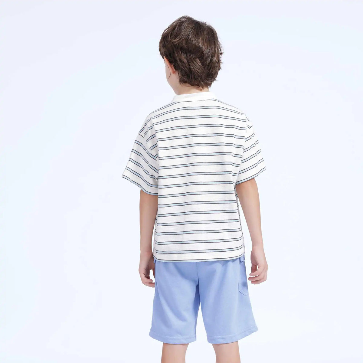 Striped Casual T.Shirt For Boys 110 | 4-5Y Green Stripes Image