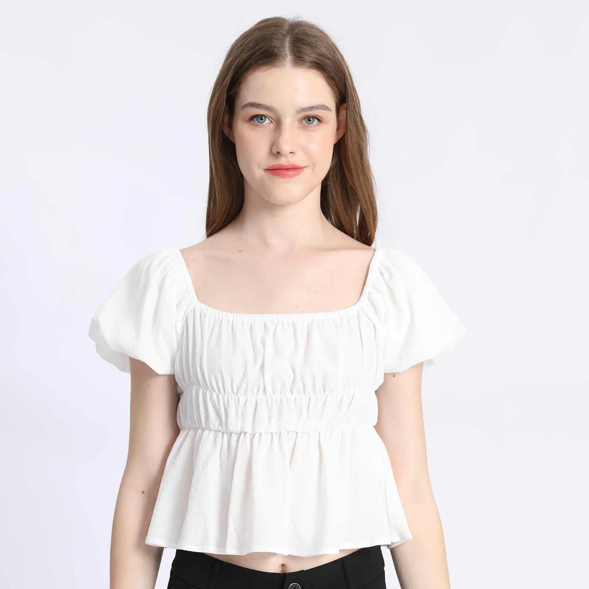 Quilting Fashion Blouse For Women S White S,51,68,18,66 Image