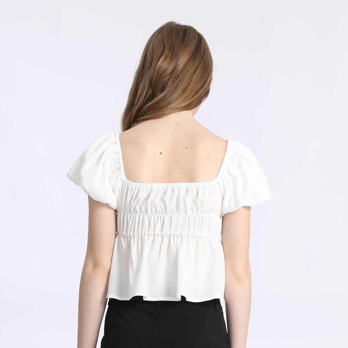 Quilting Fashion Blouse For Women M White M,52,72,18.5,70 Image