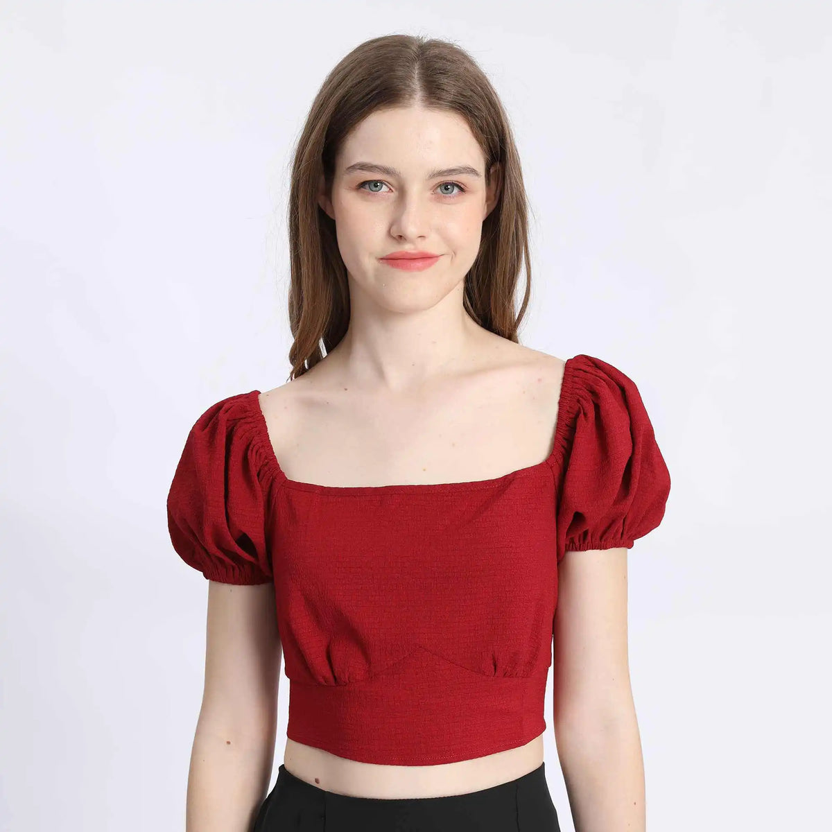 Plain Fashion Blouse For Women S Maroon S,34,94,22, Image