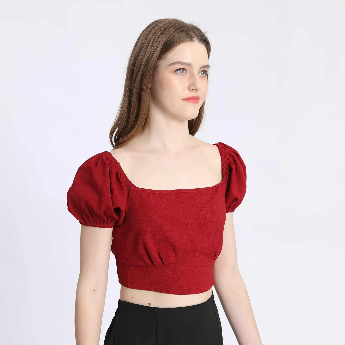 Plain Fashion Blouse For Women XL Maroon XL,37,106,23.5, Image