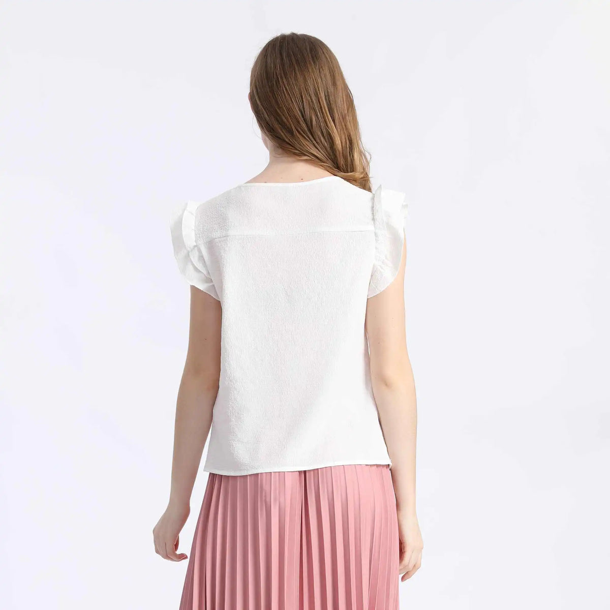 Plain Fashion Blouse For Women M White M,55,97,5,93 Image