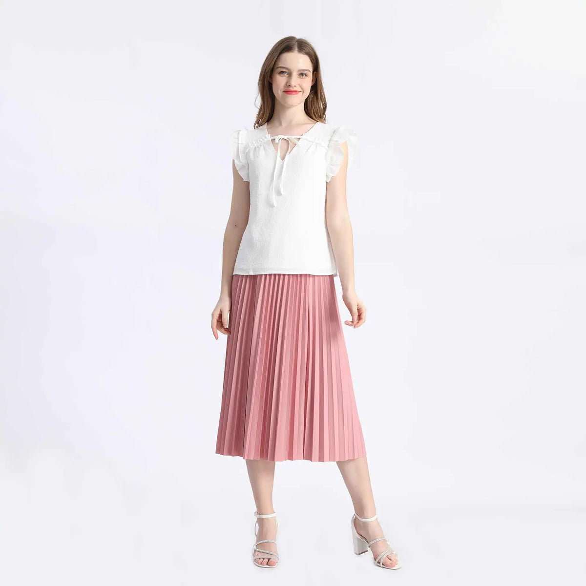 Plain Fashion Blouse For Women L White L,56,101,5,97 Image