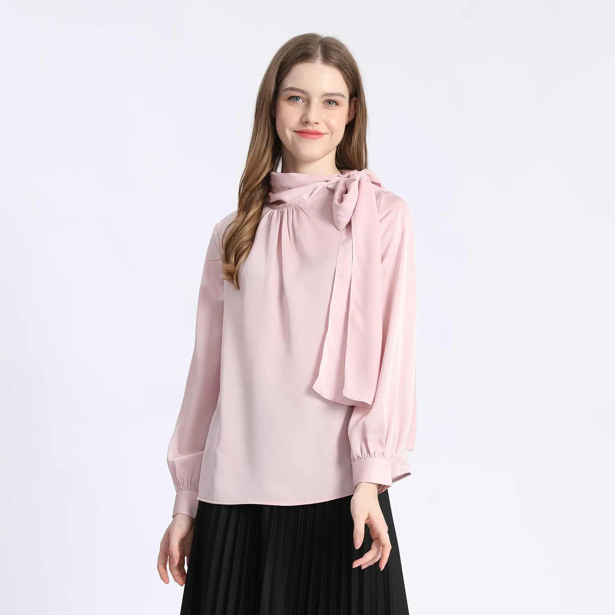 Plain Fashion Blouse For Women S Pink S,61,97,58, Image