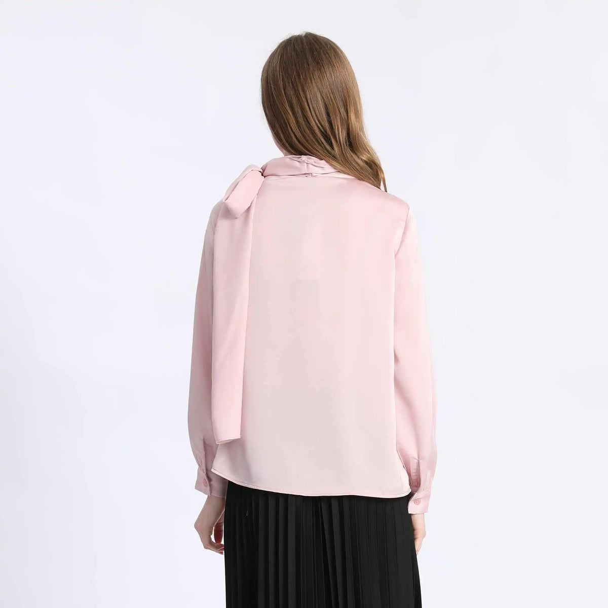 Plain Fashion Blouse For Women M Pink M,61,101,58, Image