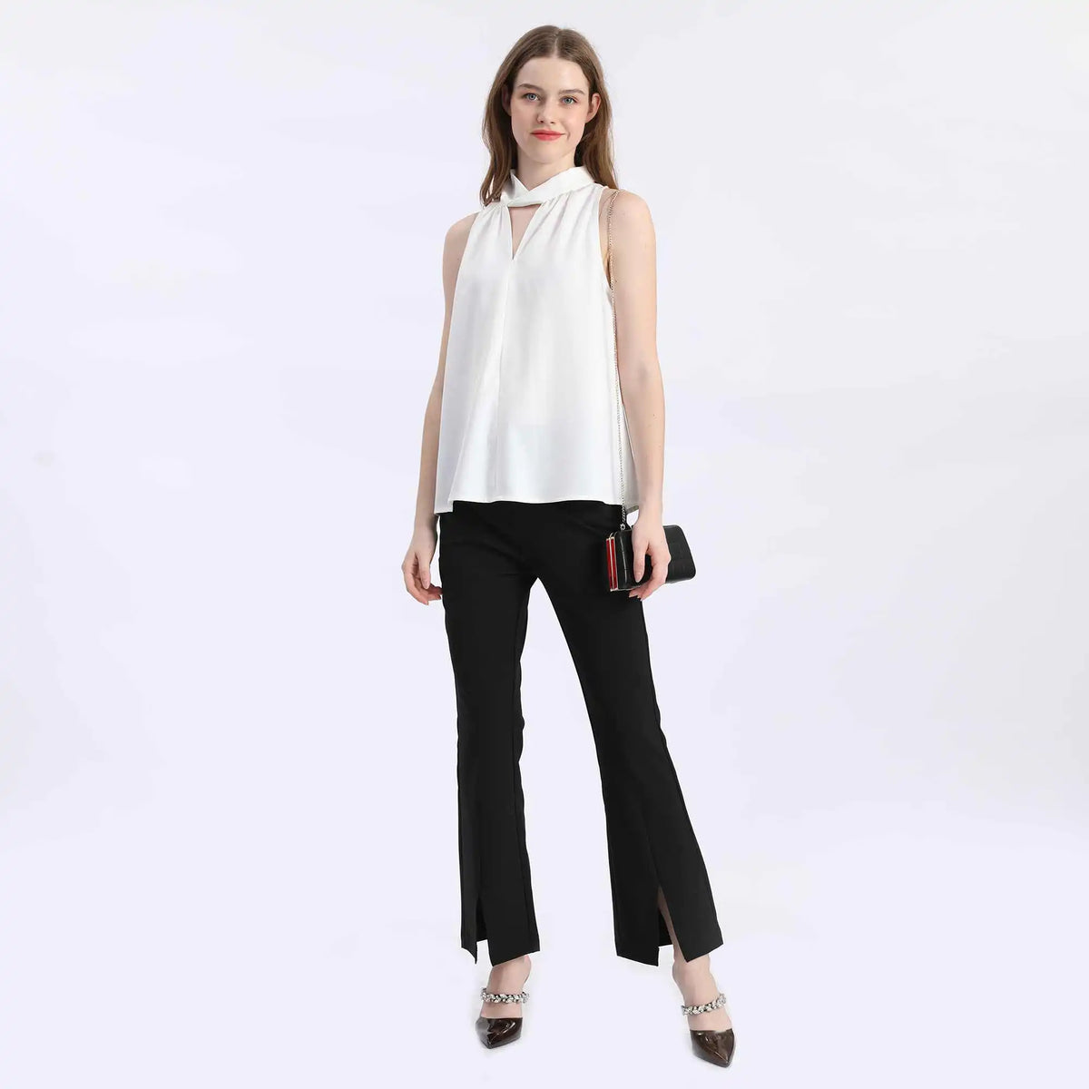 bell bottom fashion pants for women image