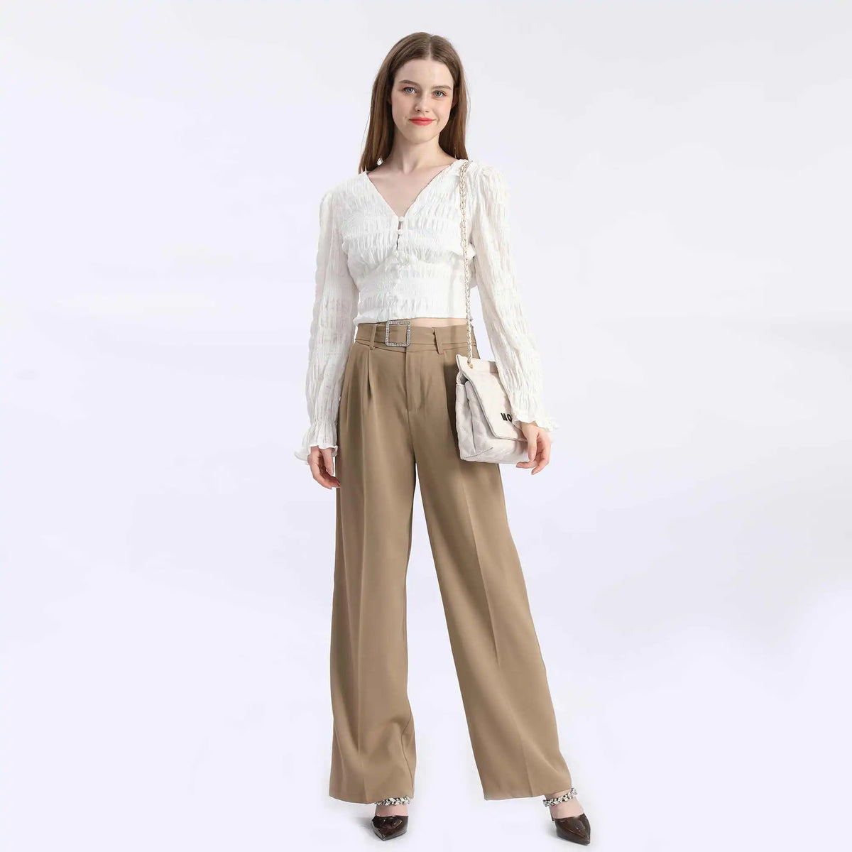 wide leg fashion pants for women image