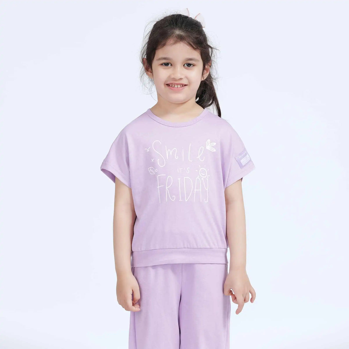 Printed Basic T.Shirt For Girls 110 | 4-5Y Beige 110 | 4-5Y,42.5,74,19.4, Image