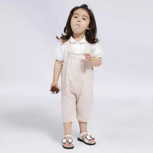 Plain Casual Overalls For Baby Girl 73 | 9-12M Beige 73 | 9-12M,55,,,,39.8,60 Image