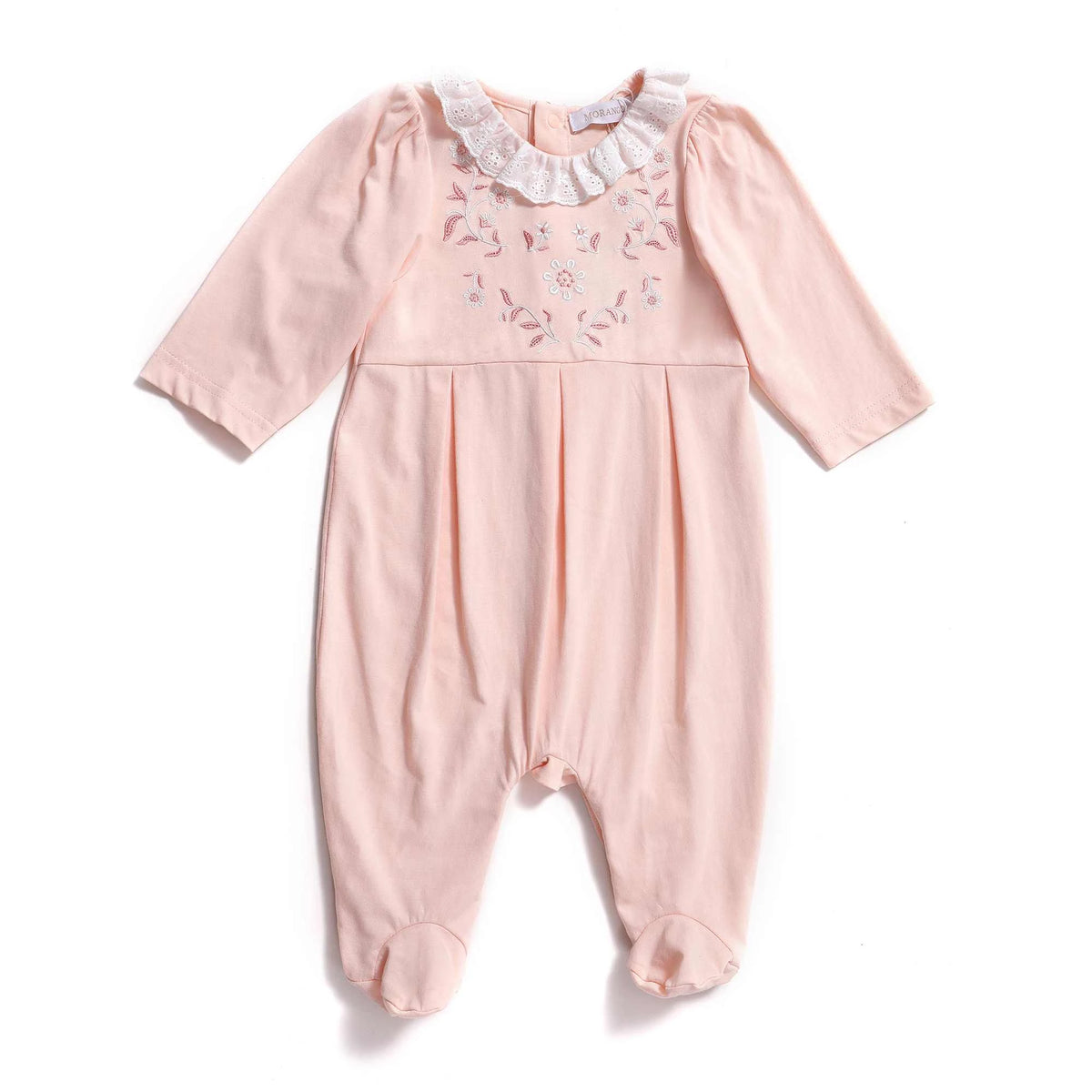 Floral Casual Romper For Baby Girl 52 | 0-3M Light Orange 52 | 0-3M,52,48,19,,,58 Image