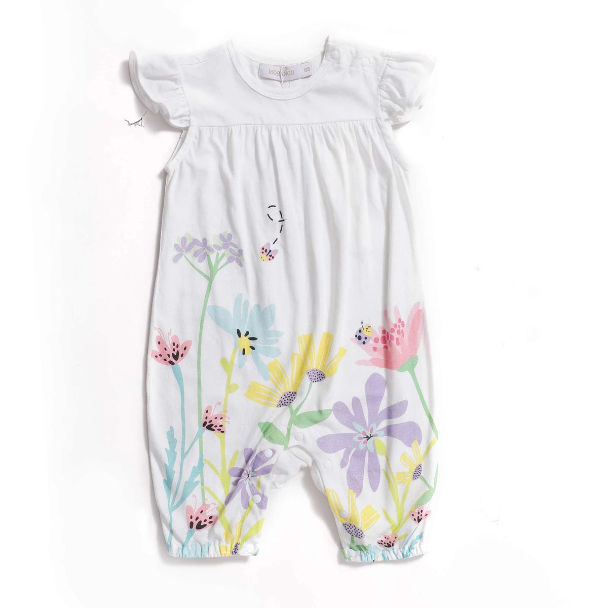 Floral Casual Romper For Baby Girl 52 | 0-3M Off White 52 | 0-3M,46,48,19,,,60 Image