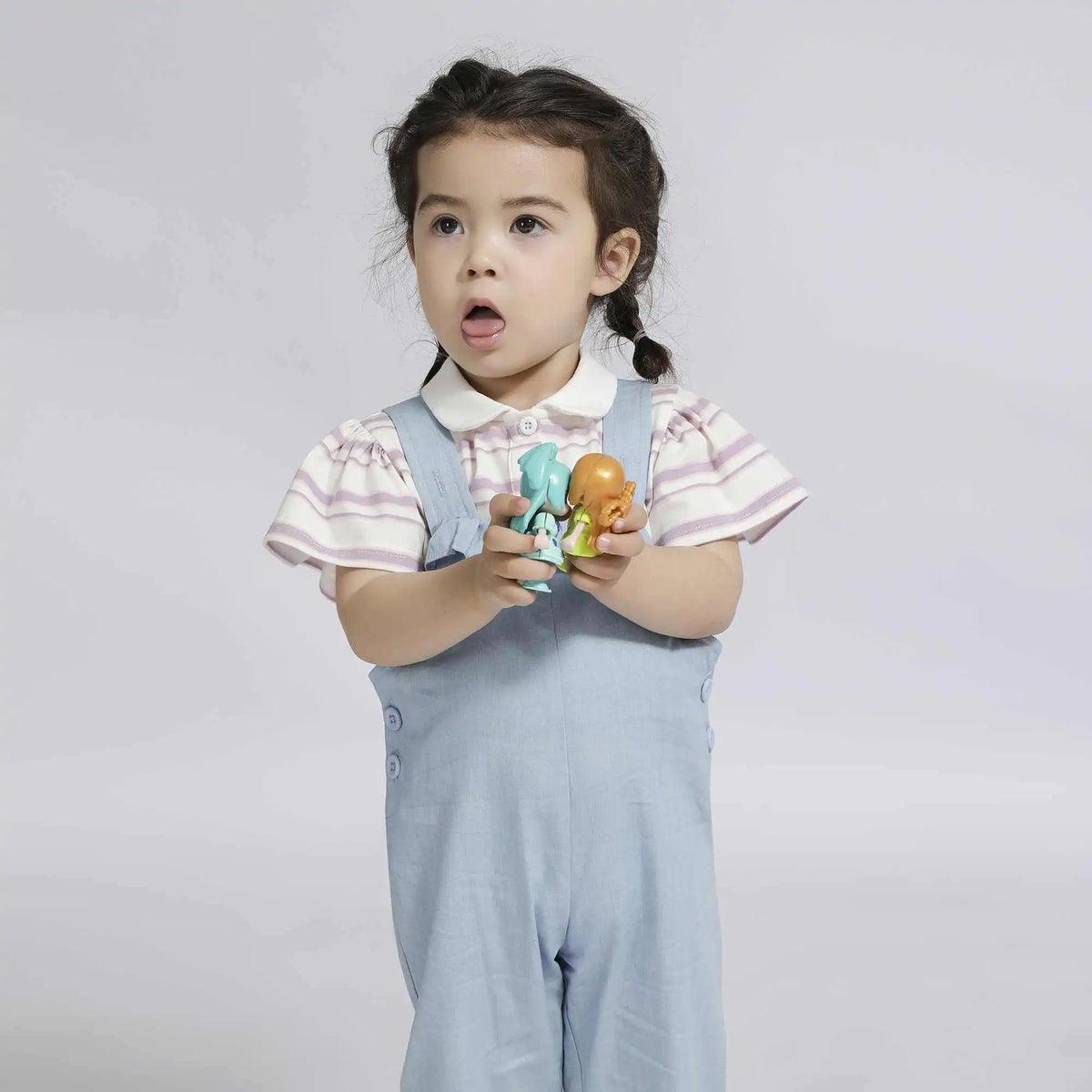 Solid Casual Overalls For Baby Girl 90 | 24M Light Blue 90 | 24M,71,,,,41.8,65.5 Image